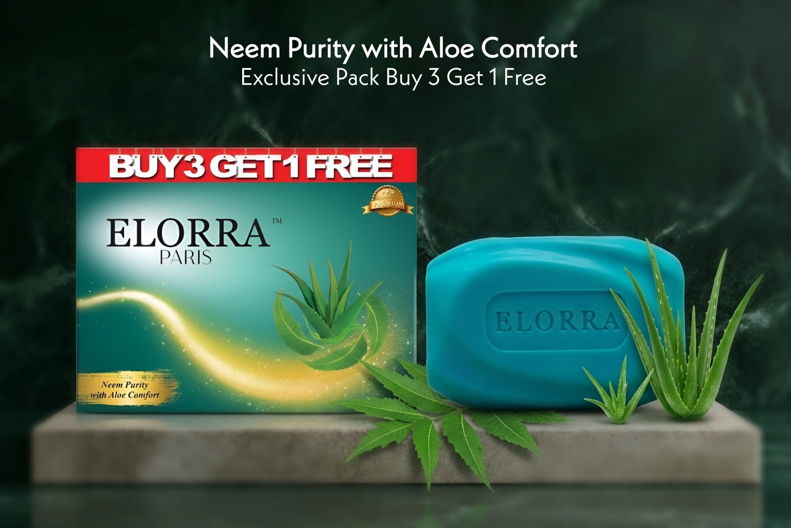 ELORRA PARIS Neem & Aloe. Buy 3 Get 1. 105 G pack - Image 2