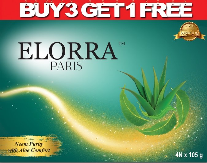 ELORRA PARIS Neem & Aloe. Buy 3 Get 1. 105 G pack